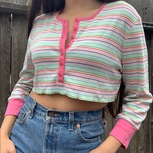 Adorable multicolored striped long sleeve